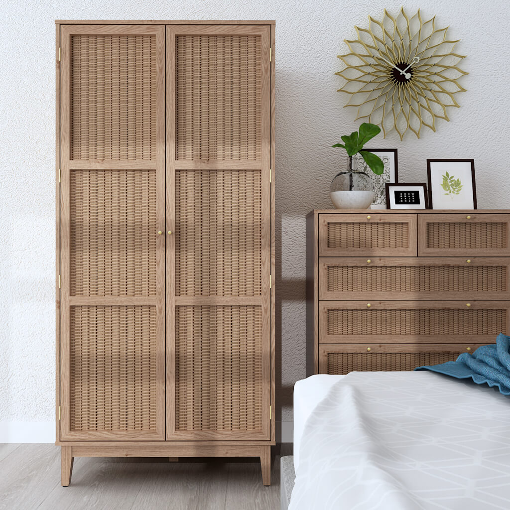 Bordeaux Oak 2 Door Wardrobe