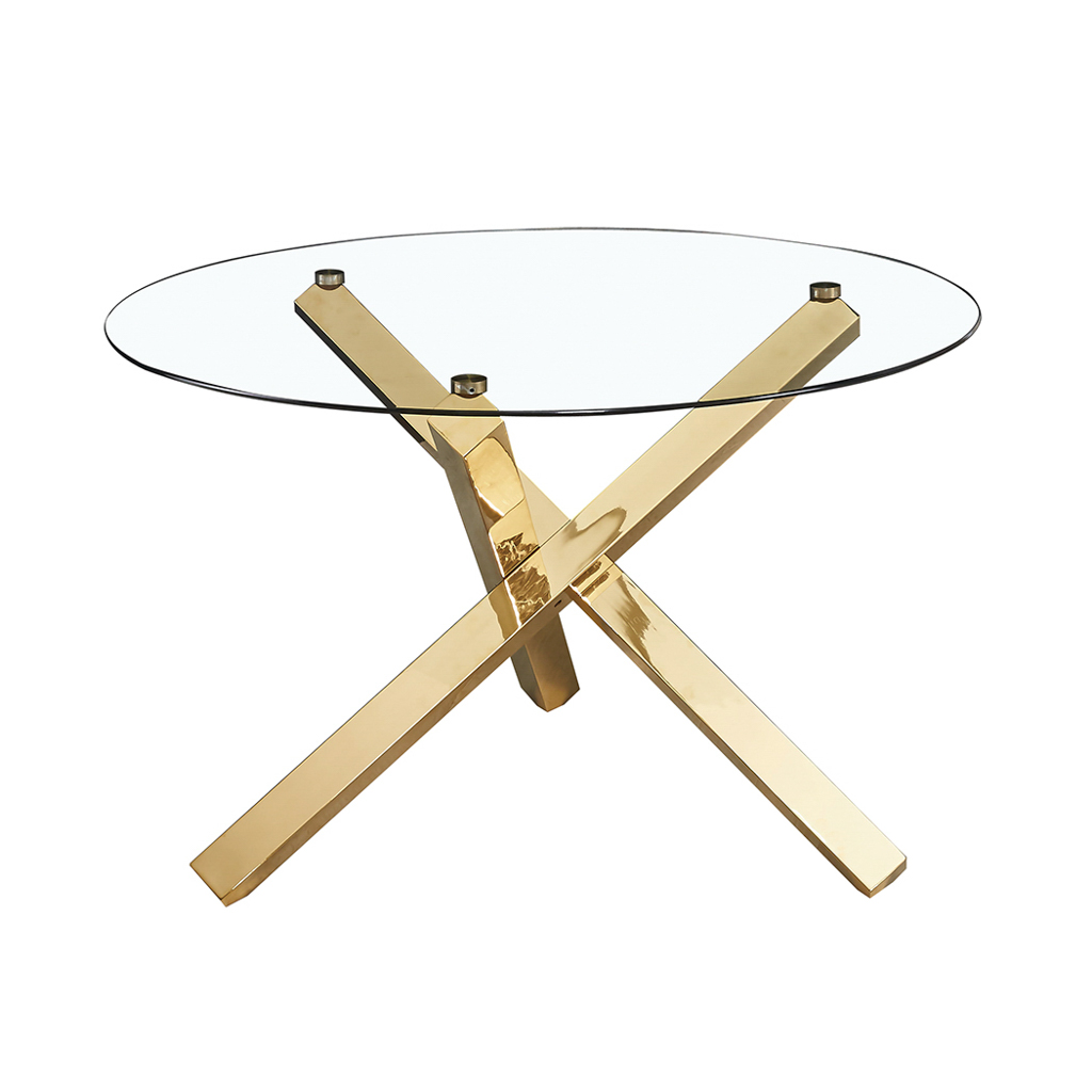 Capri Glass & Gold Dining Table