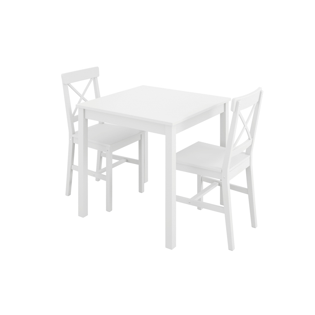 Crawford White 2 Seater Dining Set  (3 PACKS)