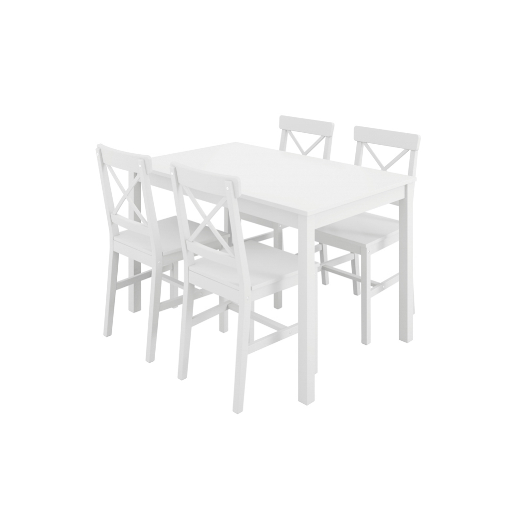 Crawford White 4 Seater Dining Set (5 PACKS)