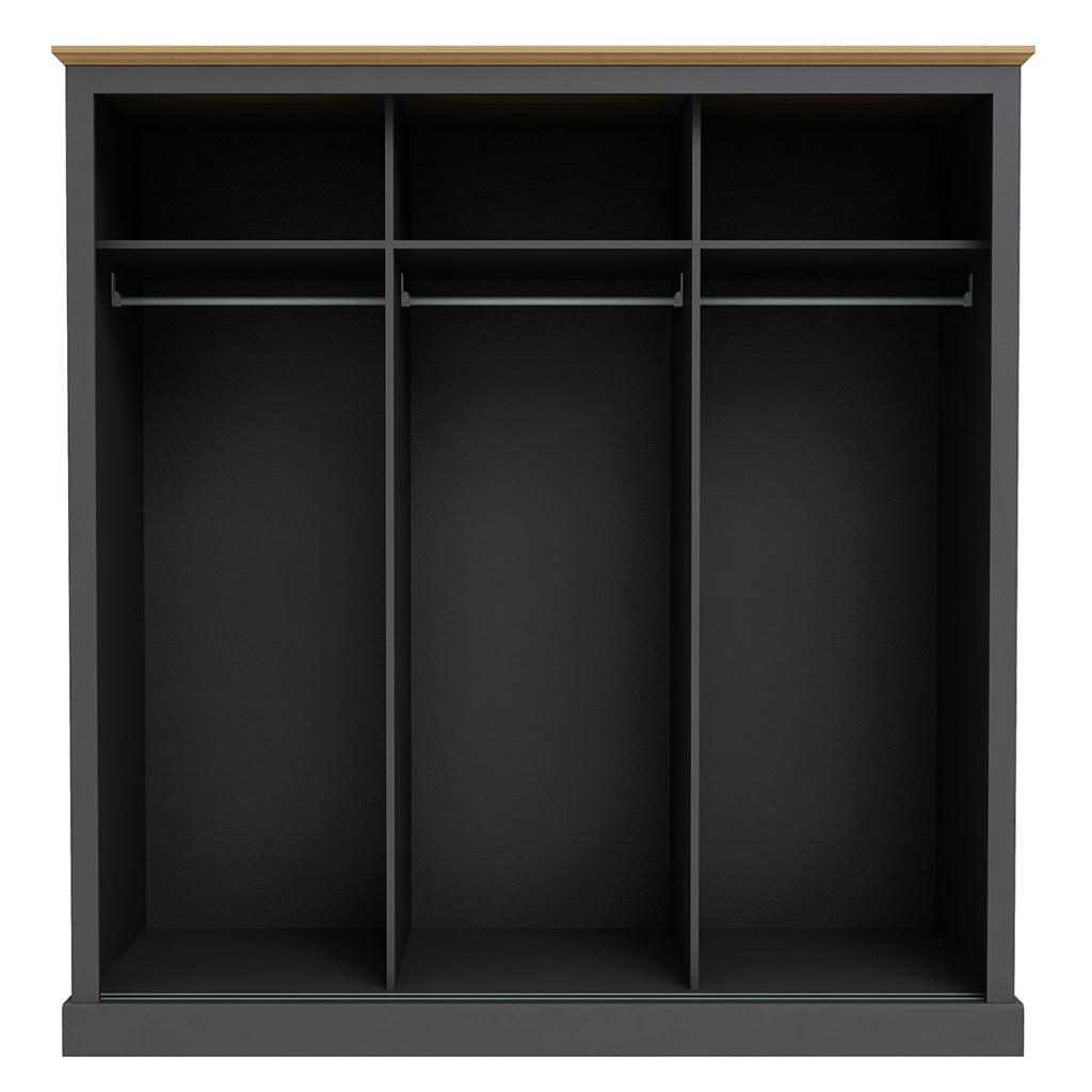 Devon Charcoal Triple Sliding Wardrobe