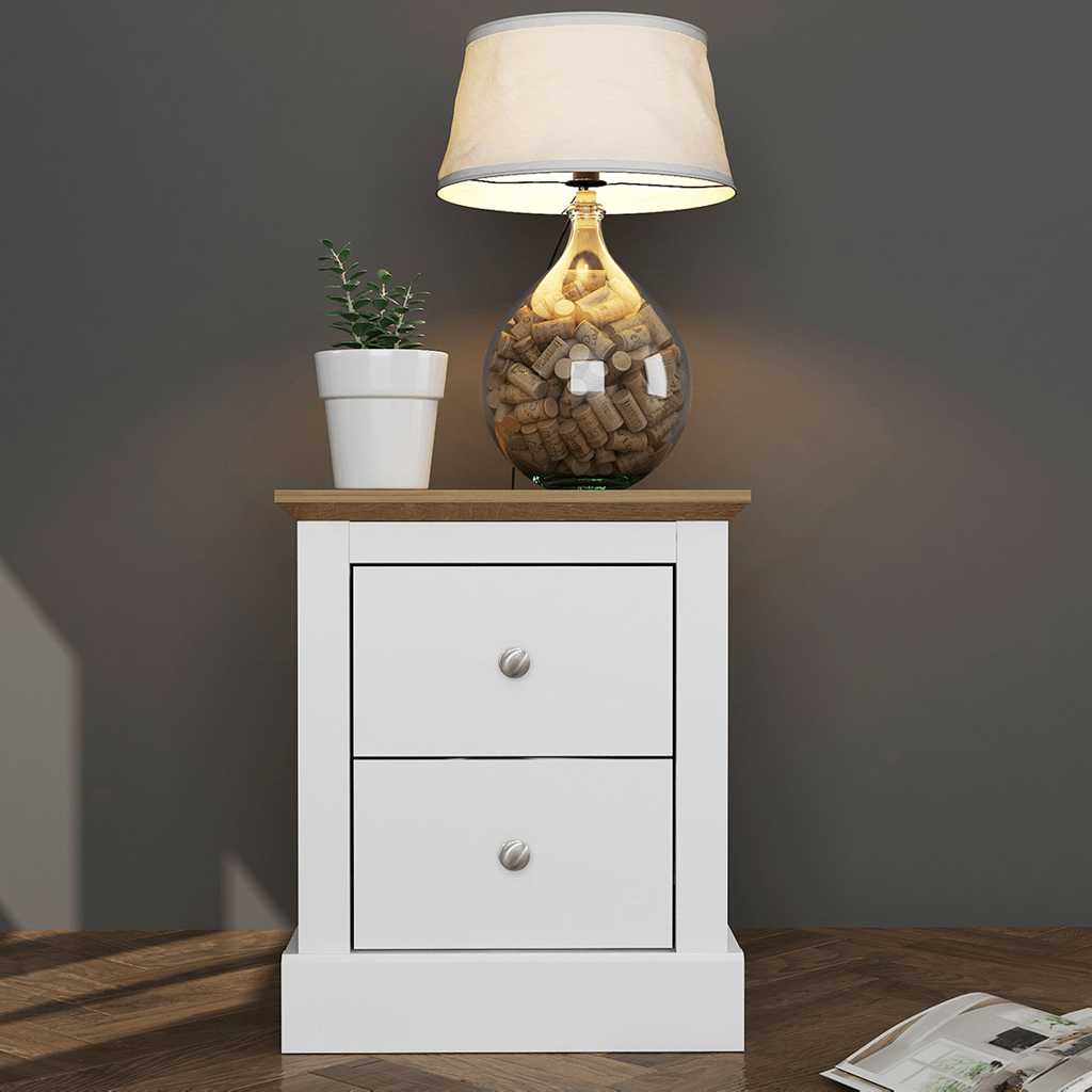 Devon White Bedside Cabinet