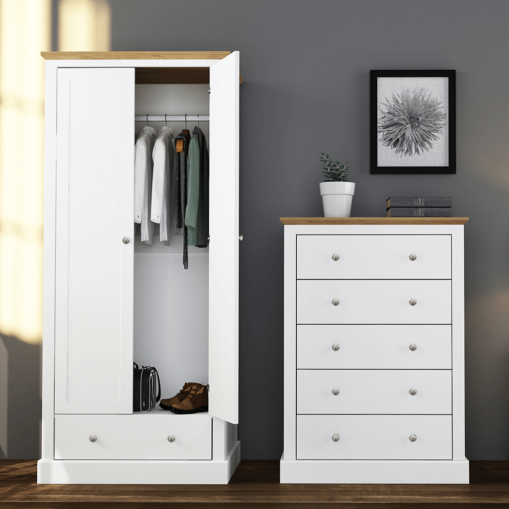 Devon White Double Wardrobe