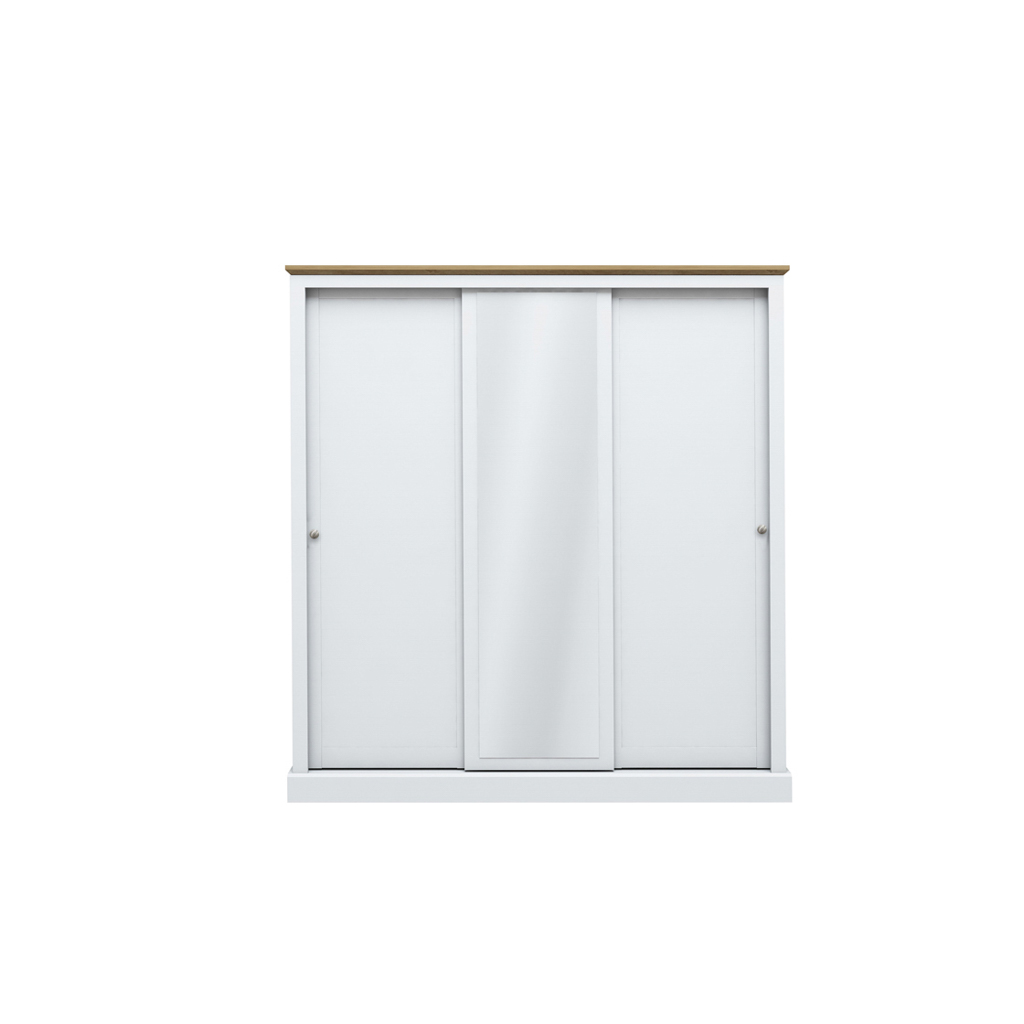 Devon White Triple Sliding Wardrobe