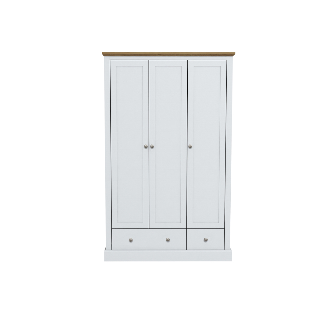 Devon White Triple Wardrobe