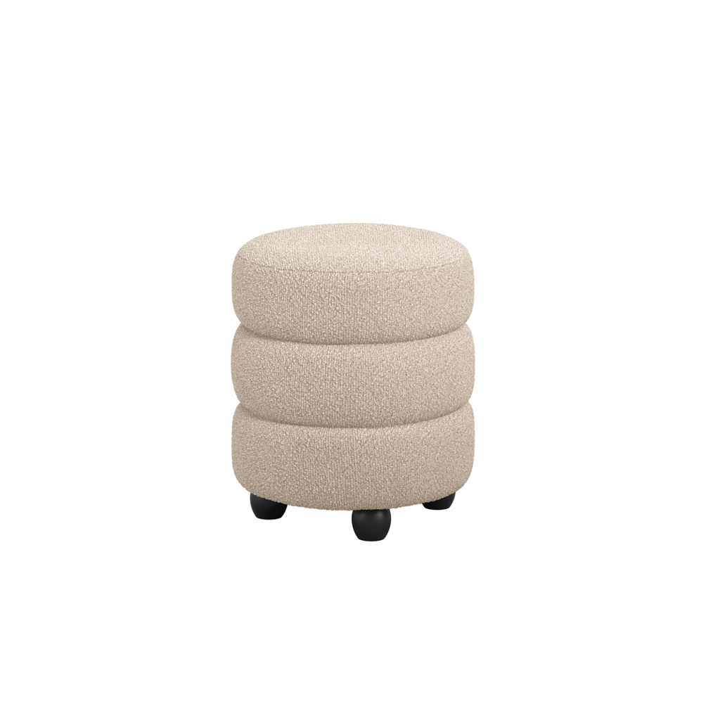 Emi Buff and Black Pouffe