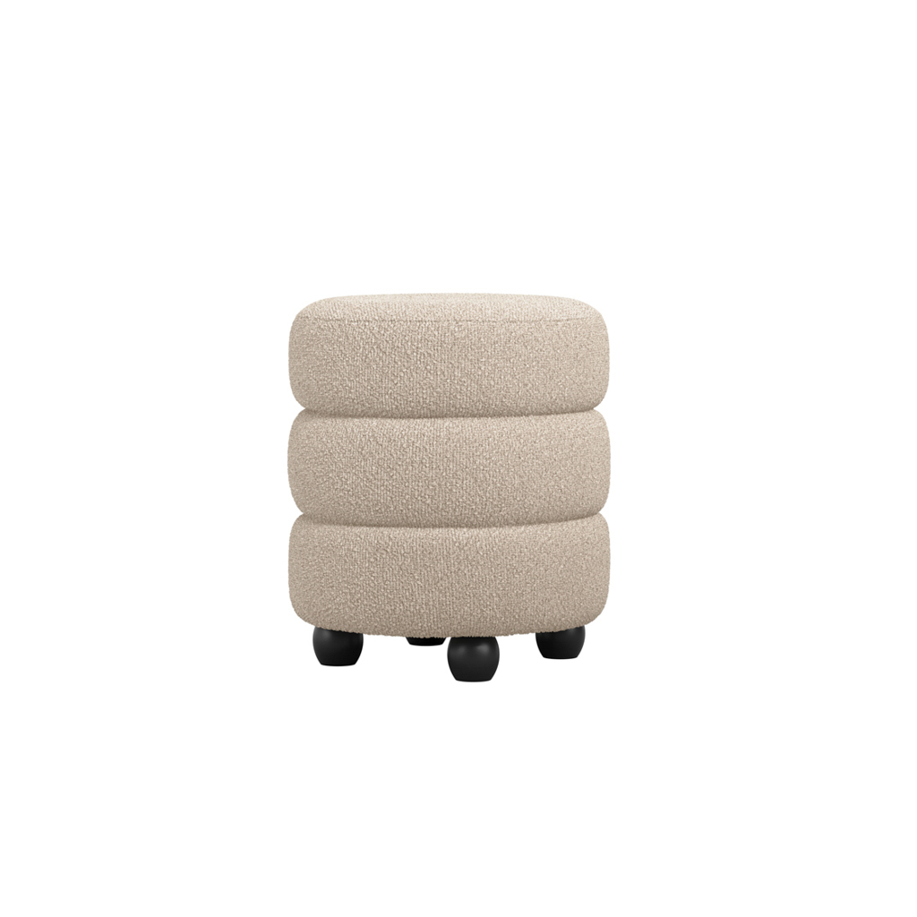 Emi Buff and Black Pouffe