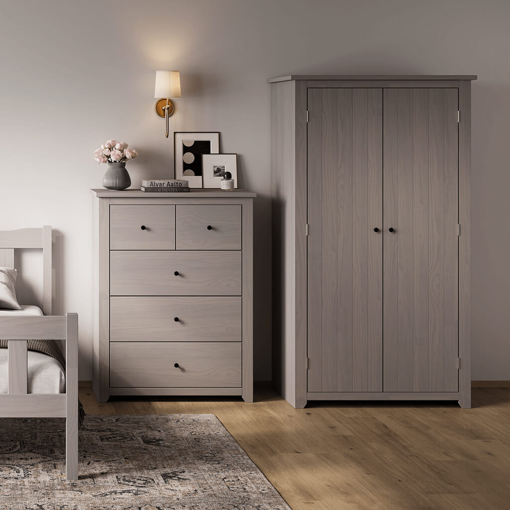 Havana Grey 2 Door Wardrobe