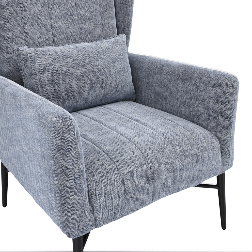 Henley Navy Herringbone Chair