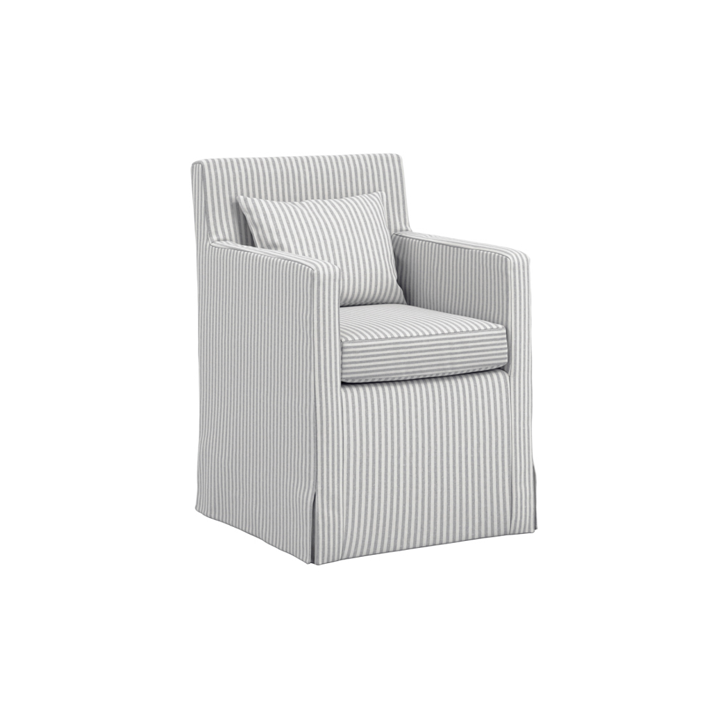 Hettie Grey Stripe Chair