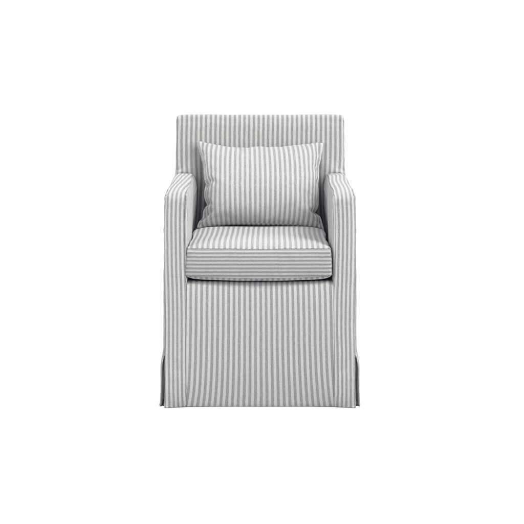 Hettie Grey Stripe Chair