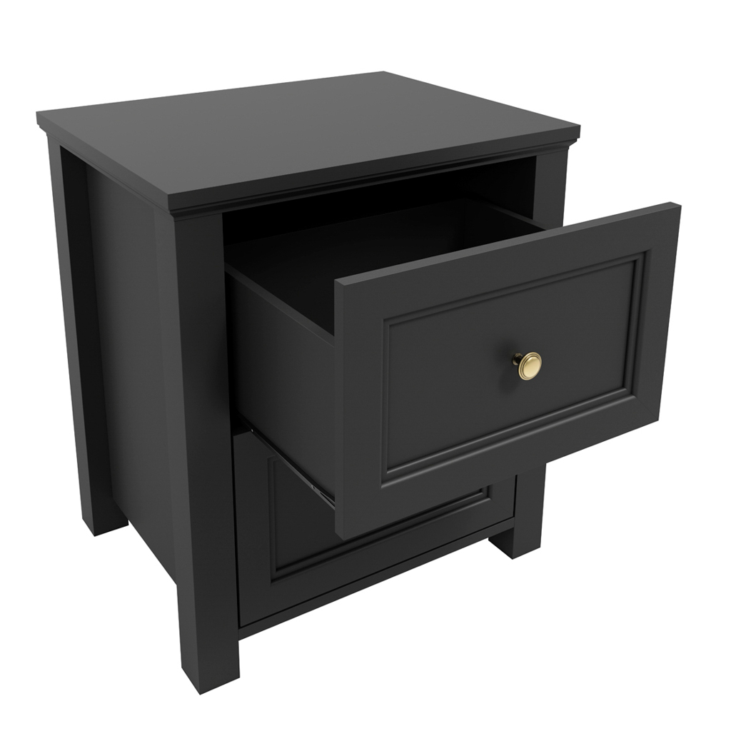 Ives Black Bedside Cabinet