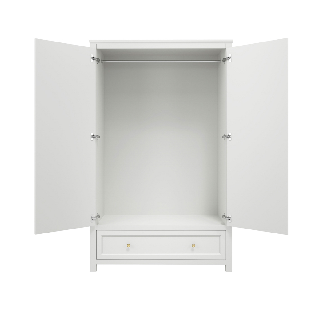 Ives White Double Wardrobe