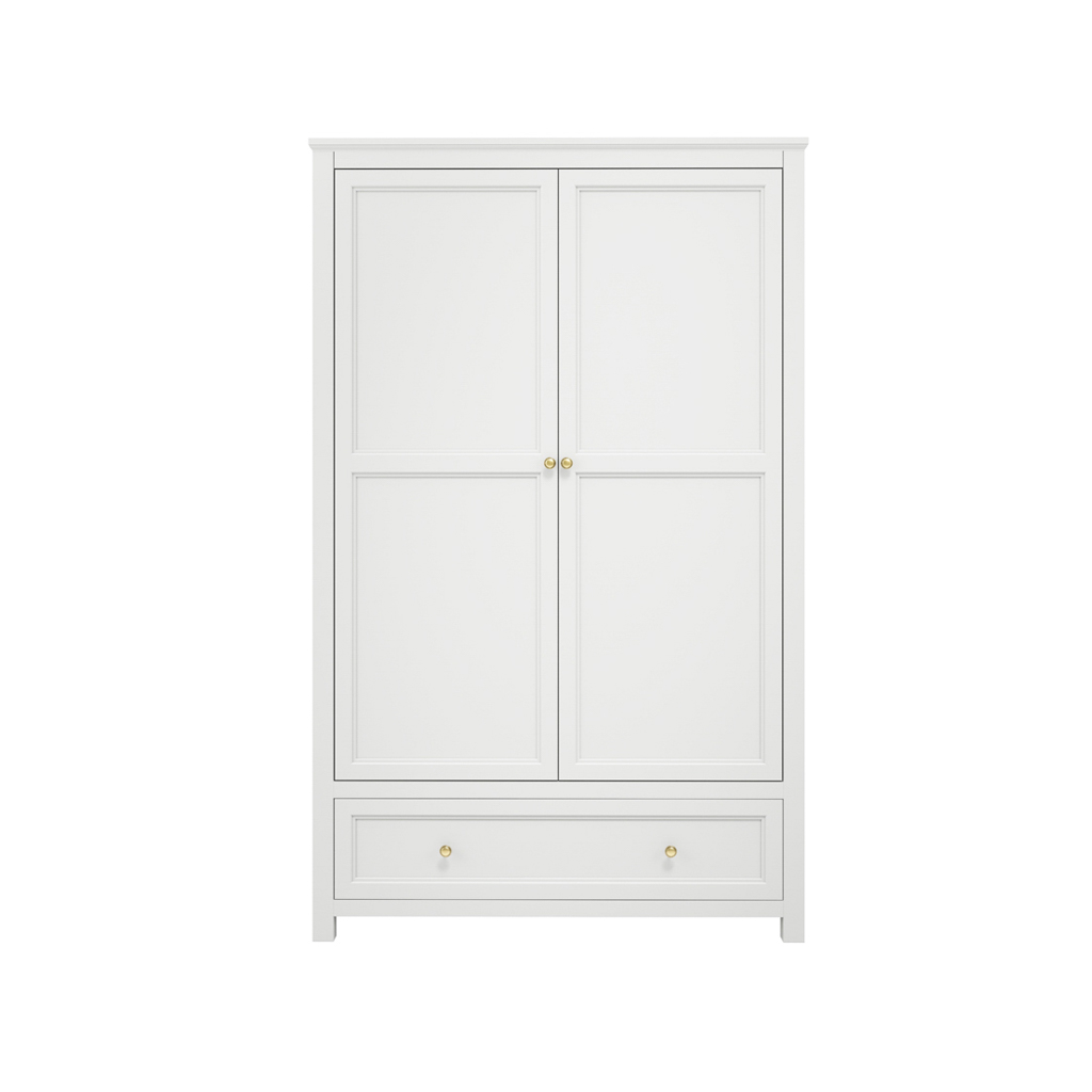 Ives White Double Wardrobe