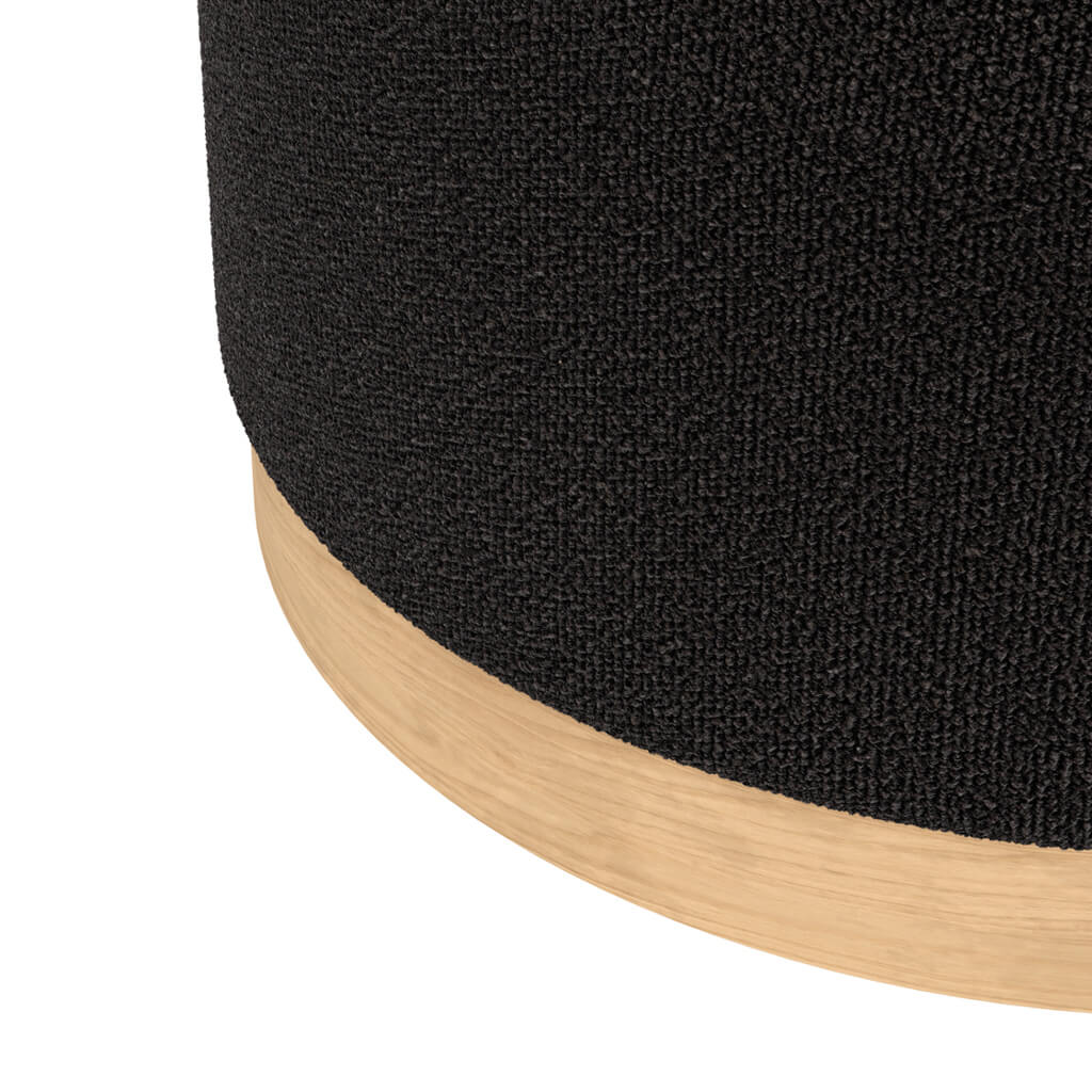 Lara Black Large Pouffe