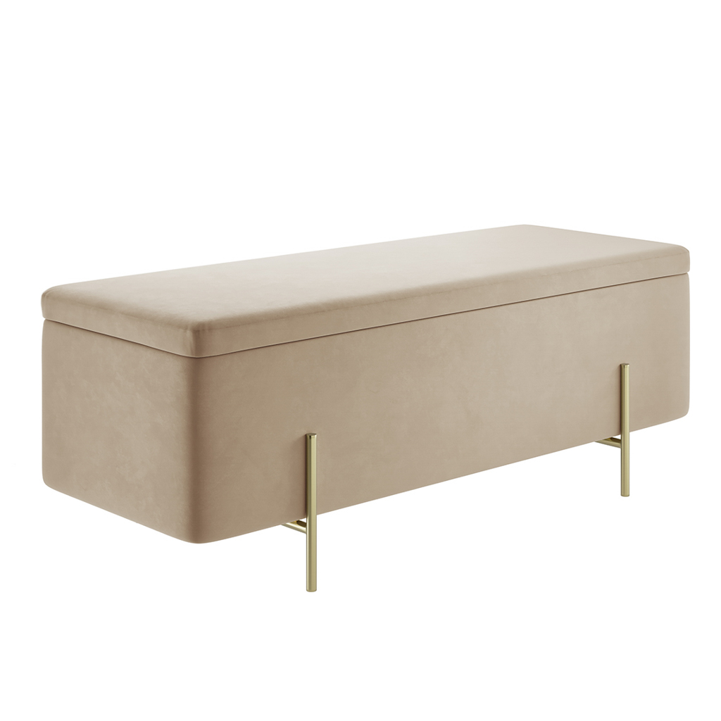 Lola Beige Storage Ottoman