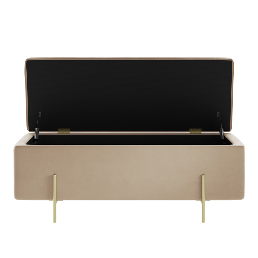 Lola Beige Storage Ottoman