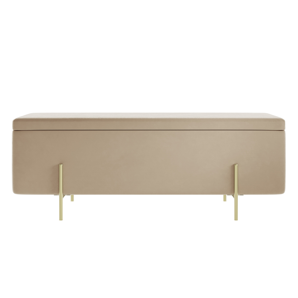 Lola Beige Storage Ottoman