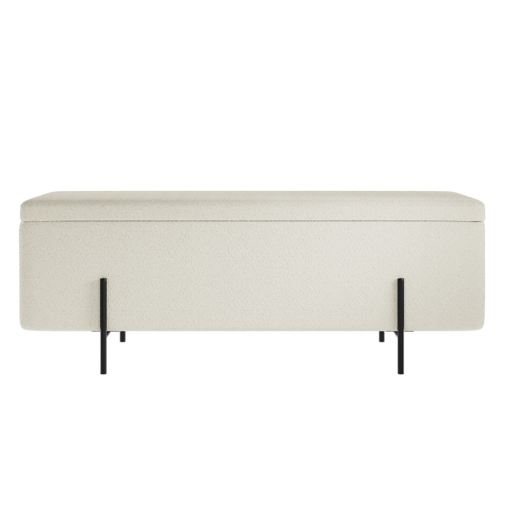 Lola Ivory Boucle Storage Ottoman