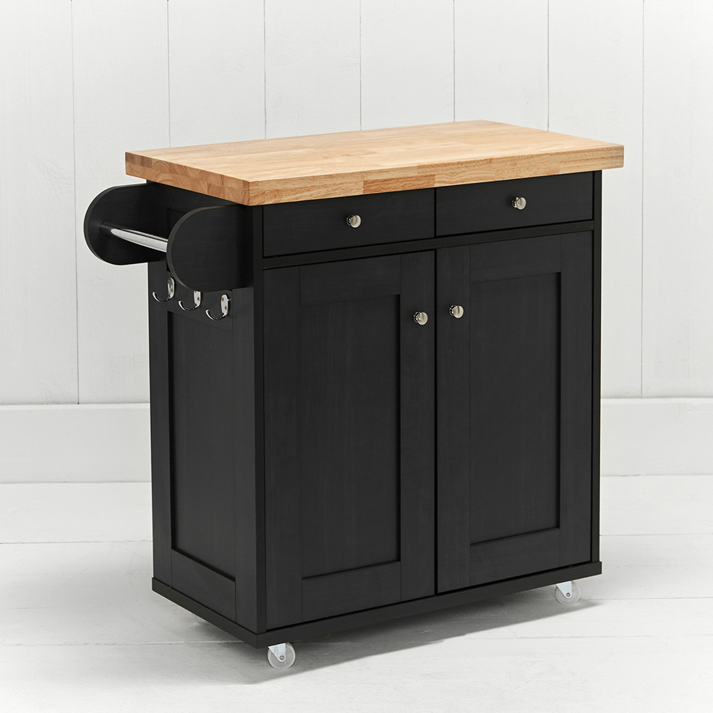 Portland Black Kitchen Island