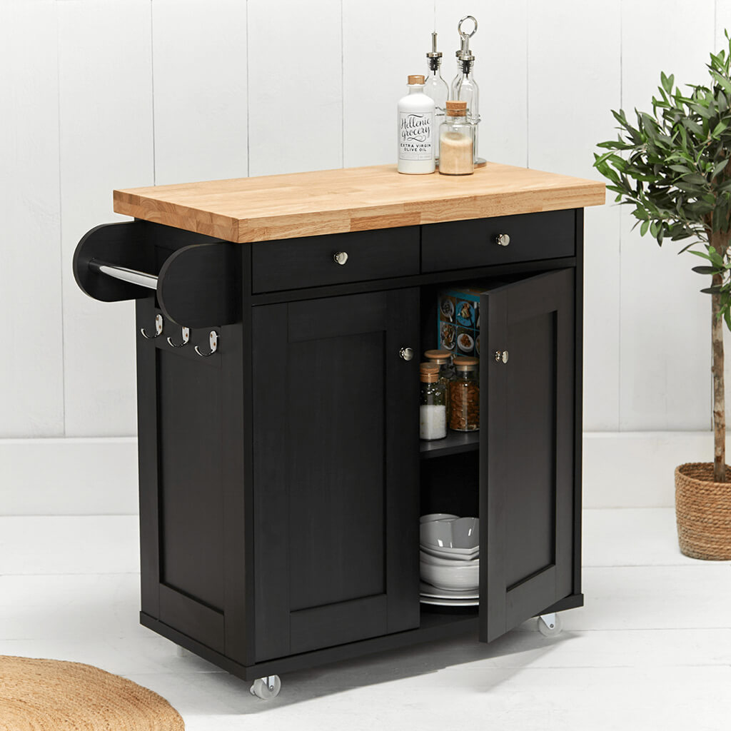 Portland Black Kitchen Island