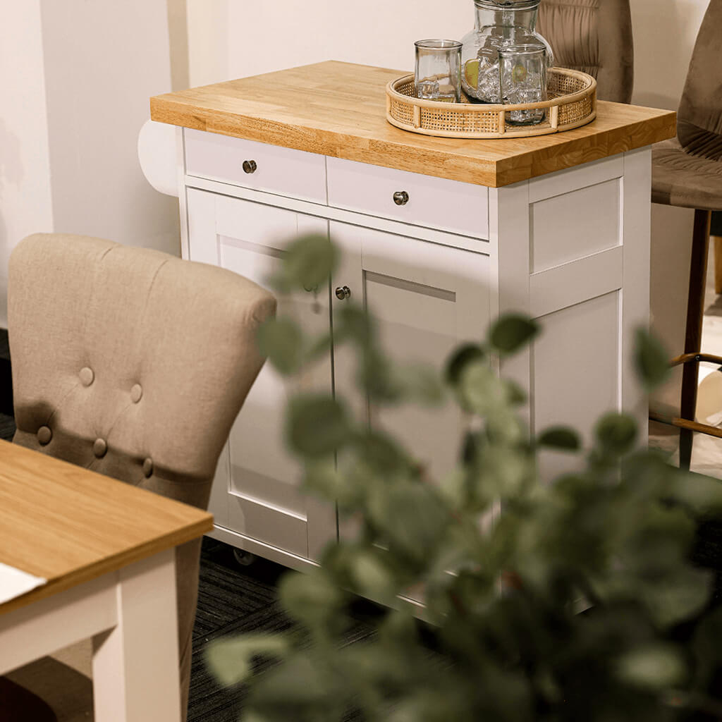 Portland White Kitchen Island