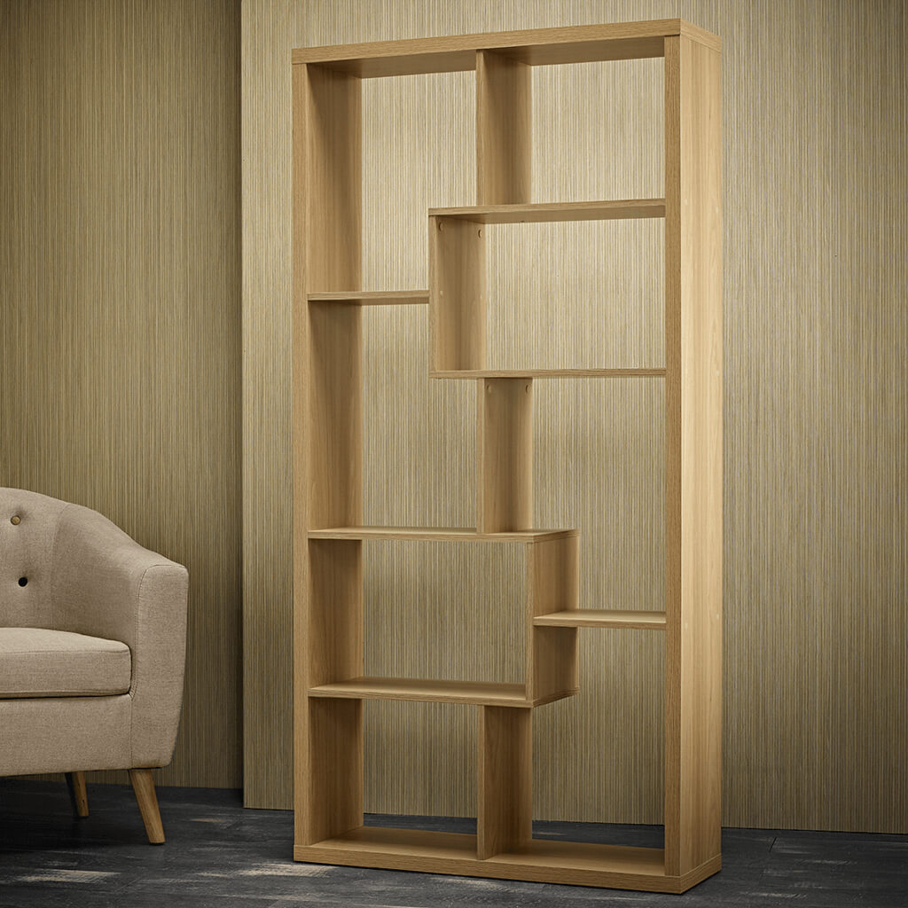 Quebec Light Oak Shelving Unit