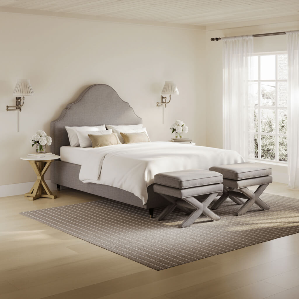 Quince Light Grey Double Bed