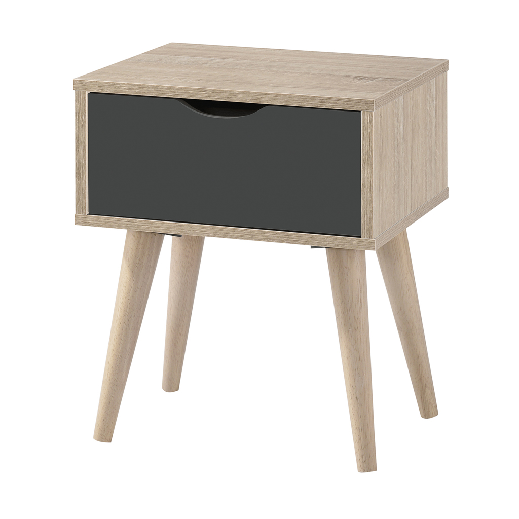 Scandi Light Oak & Grey Side Table