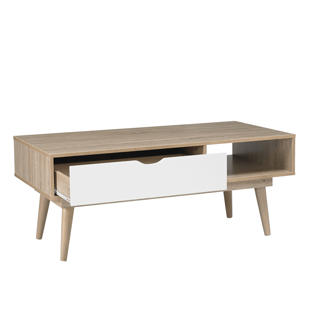 Scandi Light Oak & White Coffee Table