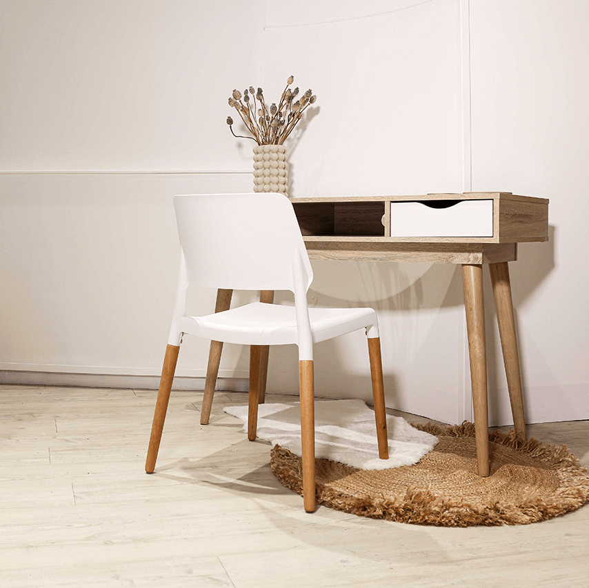 Scandi Light Oak & White Desk