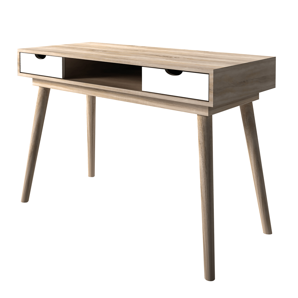 Scandi Light Oak & White Desk