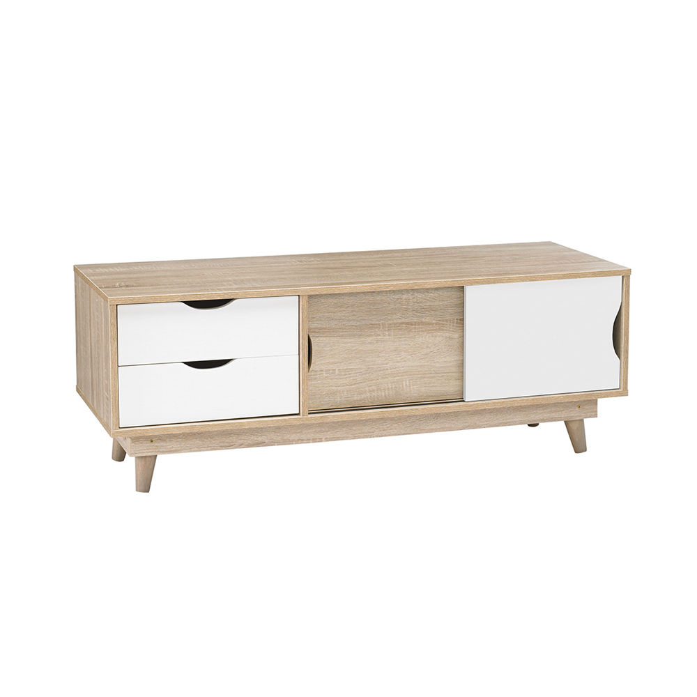 Scandi Light Oak & White Media Unit