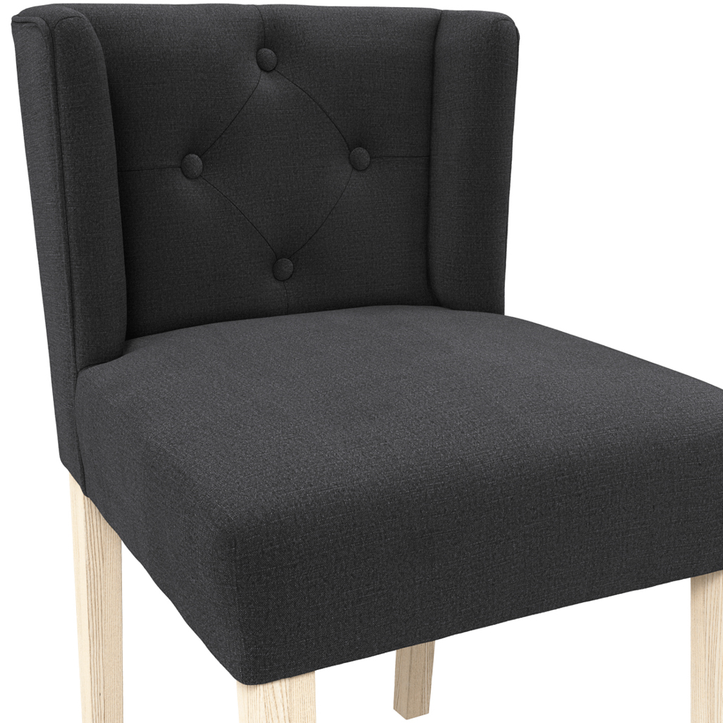 Shay Anthracite Winged Dining Chair Without Arms