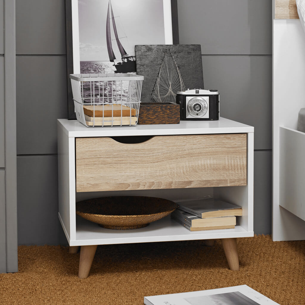 Stockholm White-Oak Bedside Cabinet