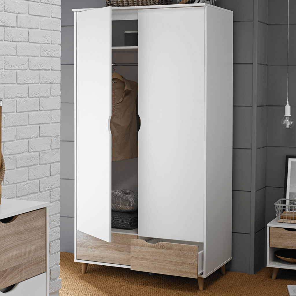 Stockholm White-Oak Double Wardrobe