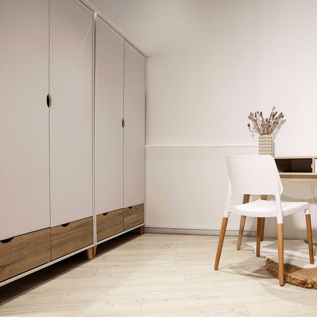 Stockholm White-Oak Double Wardrobe