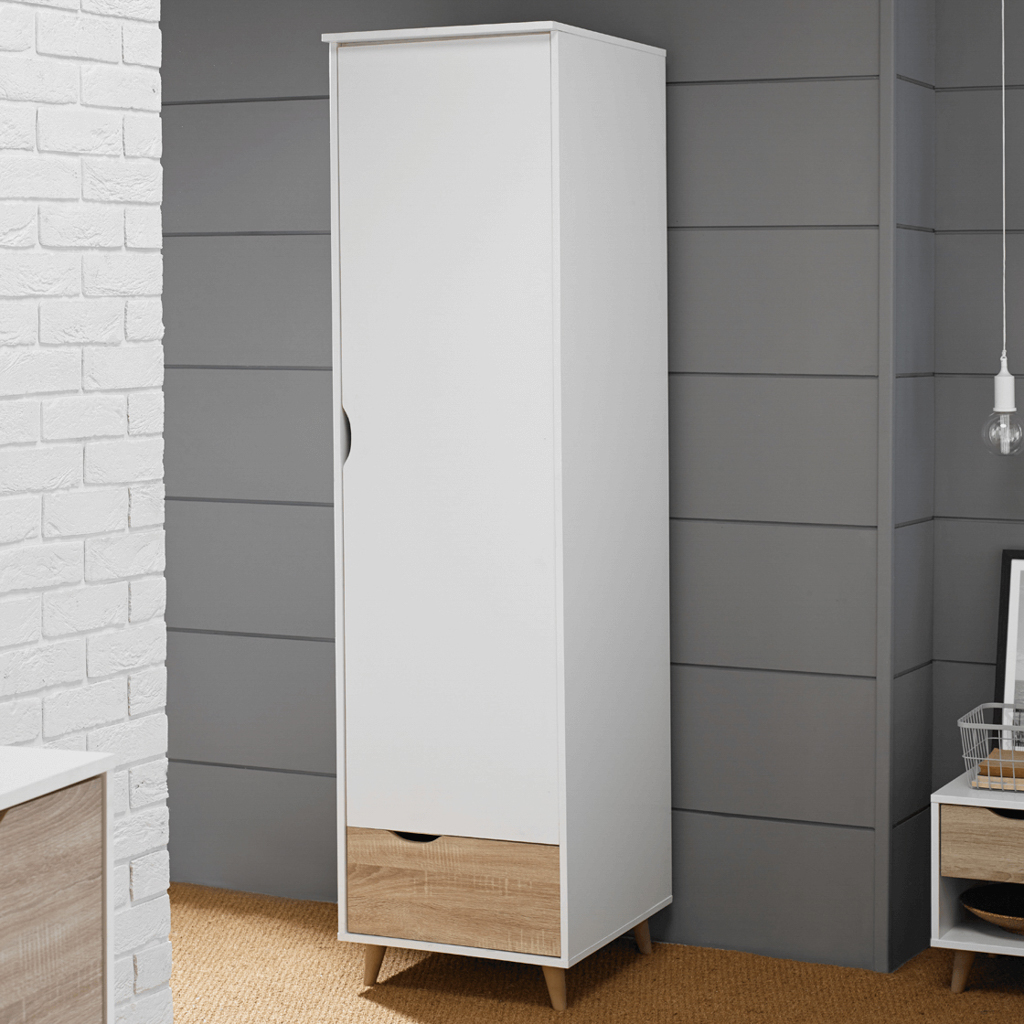 Stockholm White-Oak Single Wardrobe