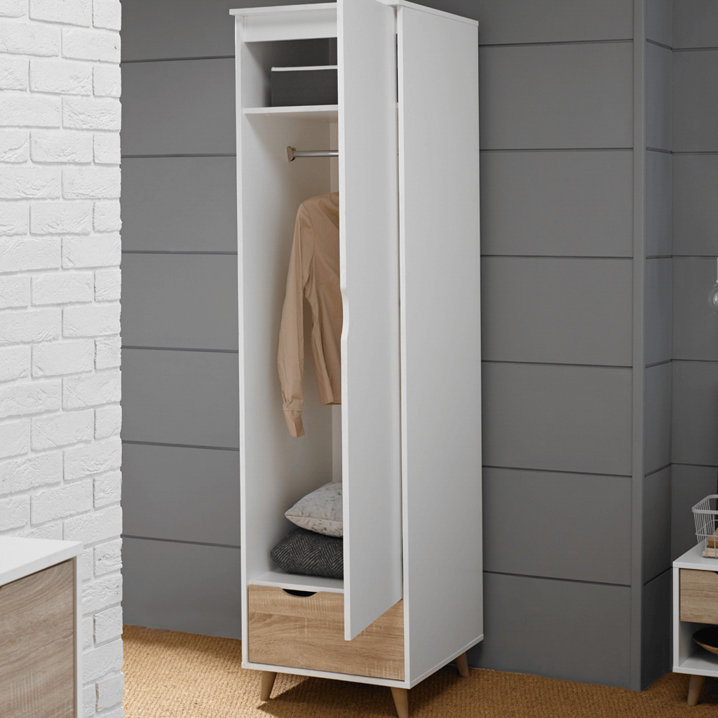 Stockholm White-Oak Single Wardrobe