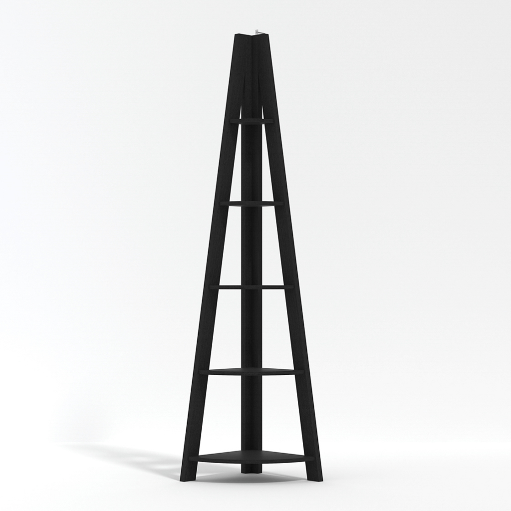 Tiva Black Corner Ladder Shelving