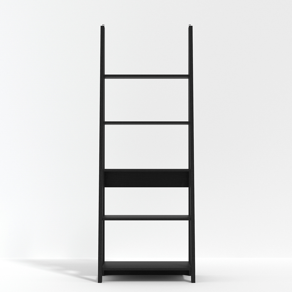 Tiva Black Ladder Bookcase