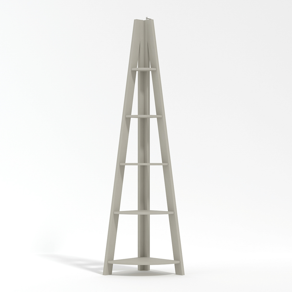 Tiva Grey Corner Ladder Shelving