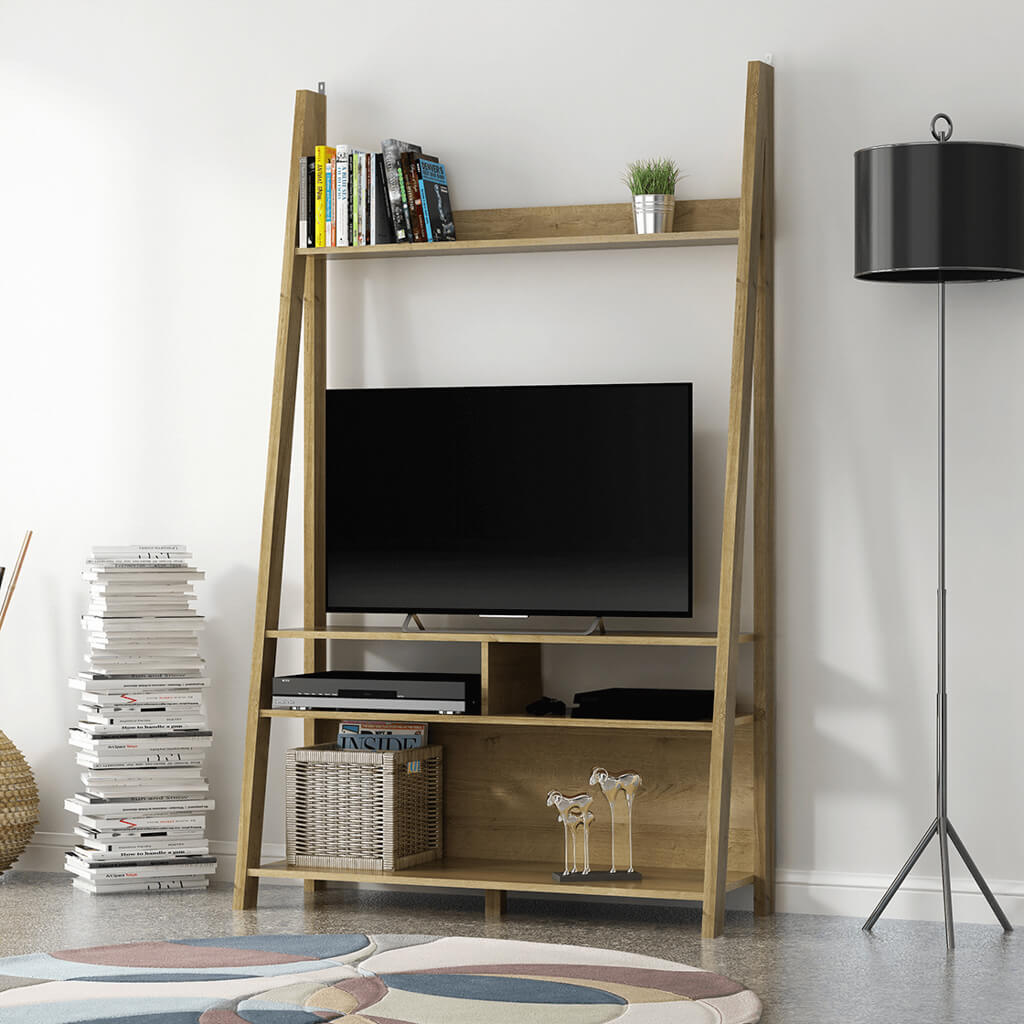 Tiva Oak Ladder Media Unit