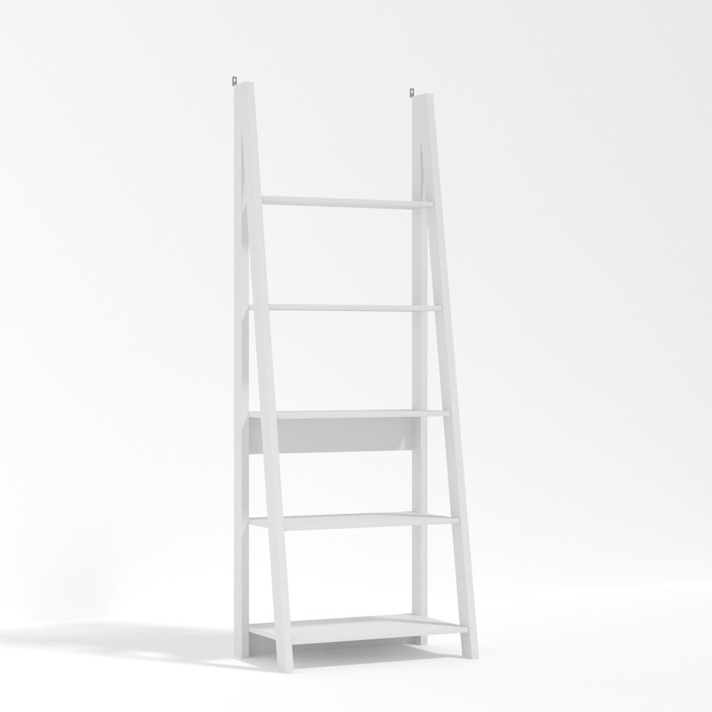 Tiva White Ladder Bookcase