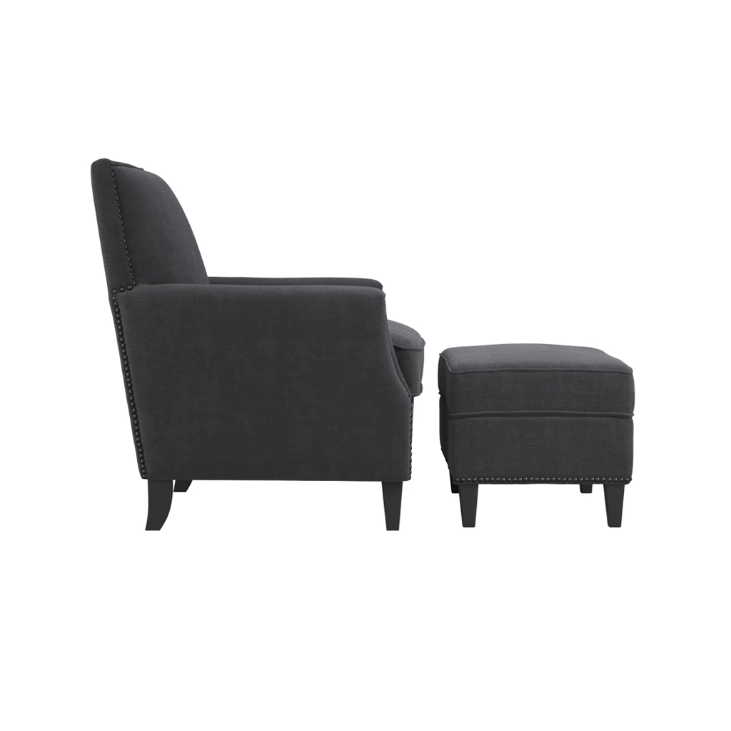 Atticus Anthracite Footstool