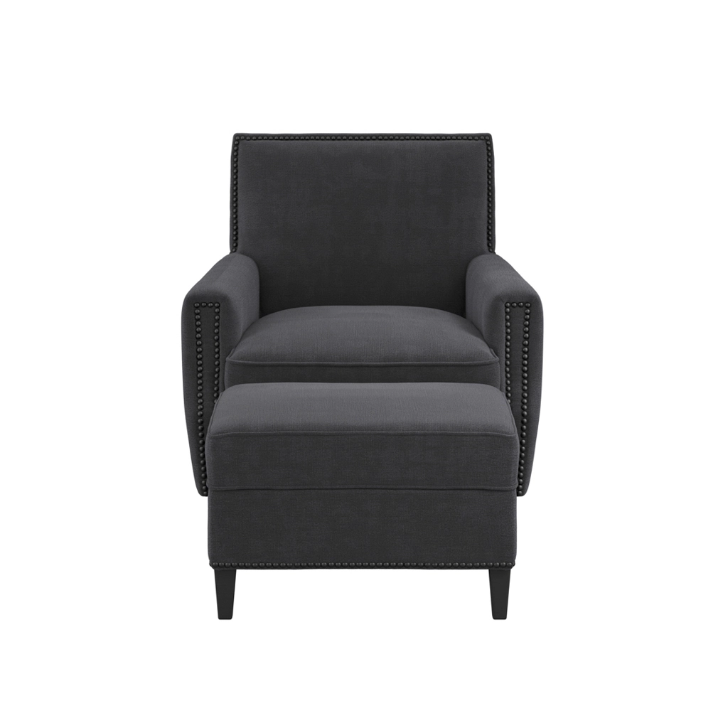 Atticus Anthracite Footstool