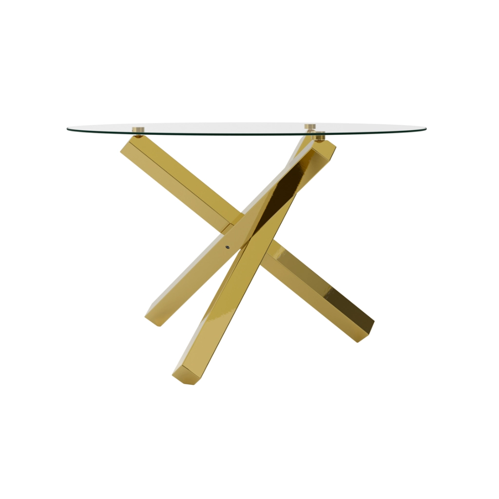 Capri Glass & Gold Dining Table