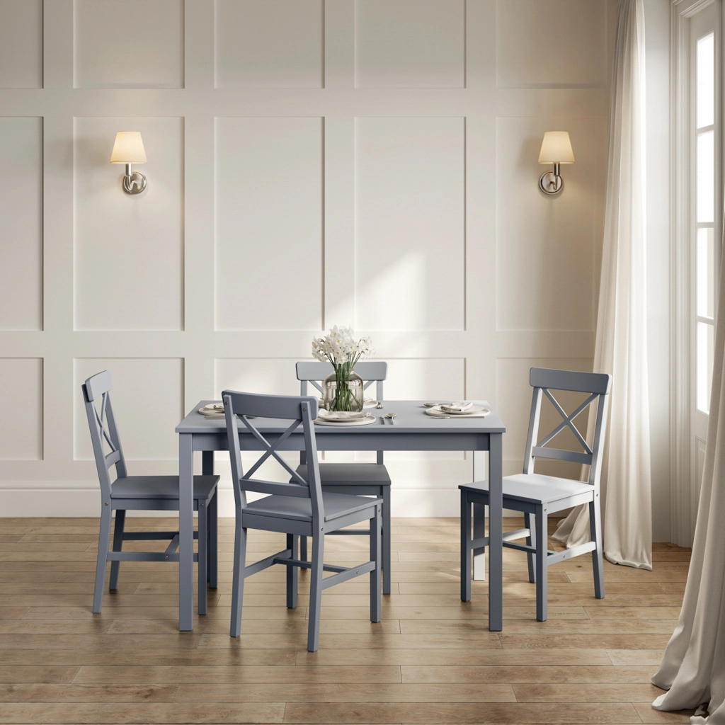 Crawford Anthracite Grey 4 Seater Dining Set
