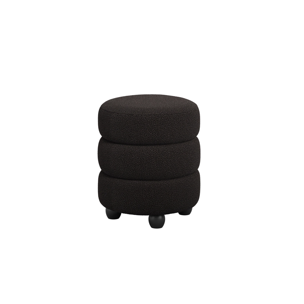 Emi Black and Black Pouffe