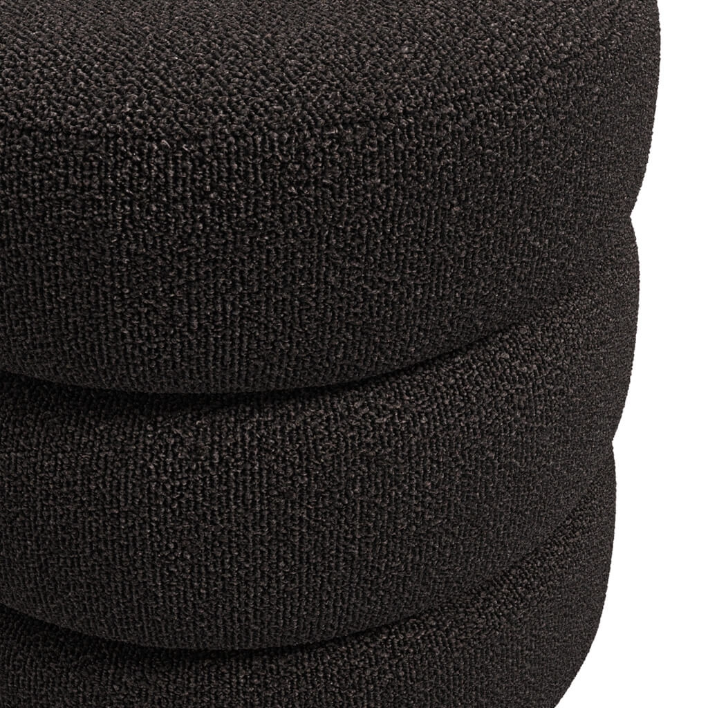 Emi Black and Black Pouffe